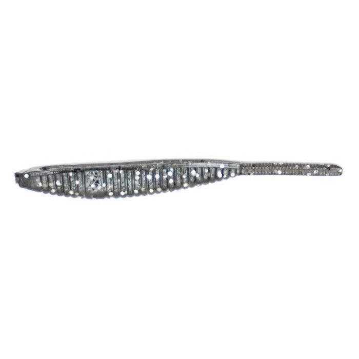 YamamotoYamamoto 3.75" Shad Shape Worm - Shad Style BaitsSmoke/Black w/ Silver Flake*